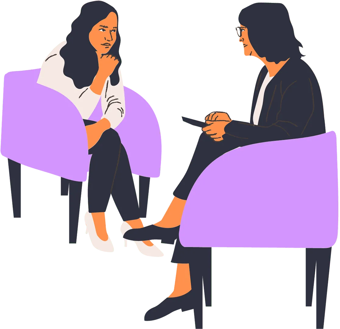 Woman has a consultation with an expert.